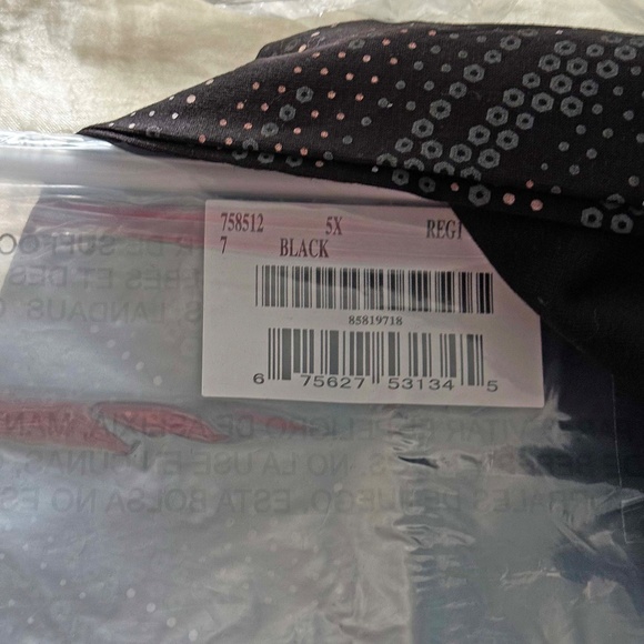 PANTS, JOGGING PANT, BLACK WITH GREY DETAIL AT WAIST, SIZE 5X, COTTON/POLYESTER/ - Picture 3 of 5